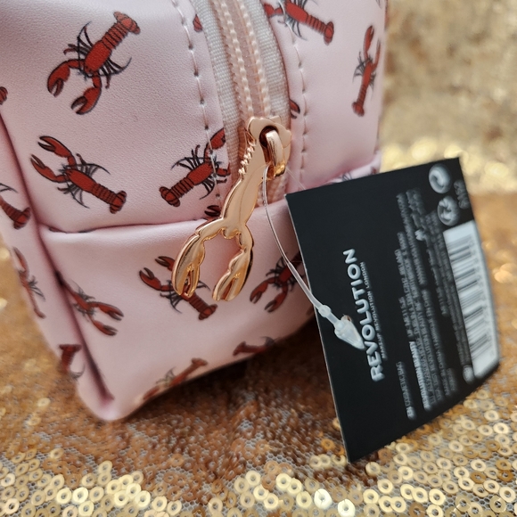 Makeup Revolution Friends Pink Lobster Print Cosmetic Bag - Picture 6 of 6